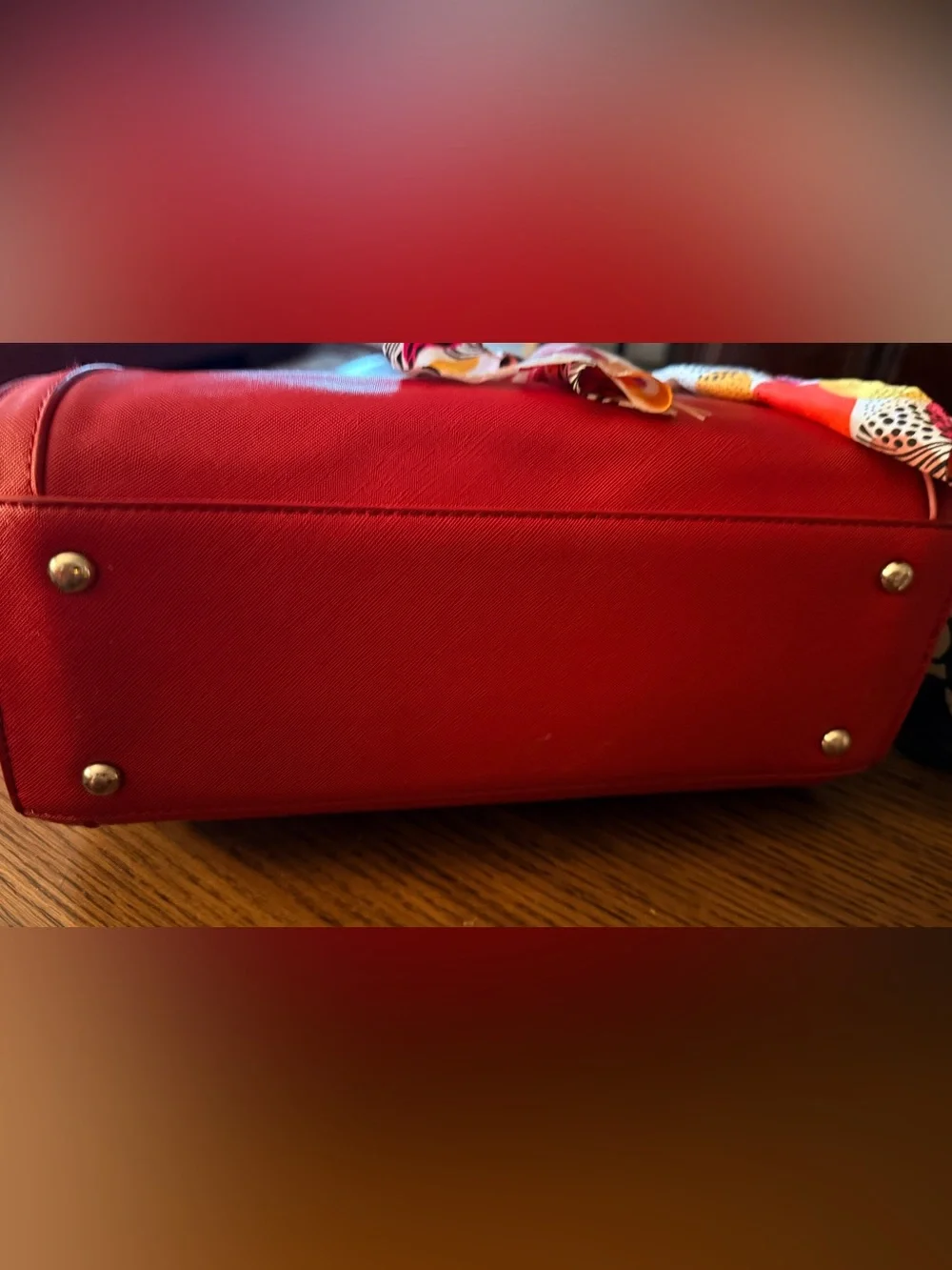Red Structured Satchel Handbag - Women's Fashion